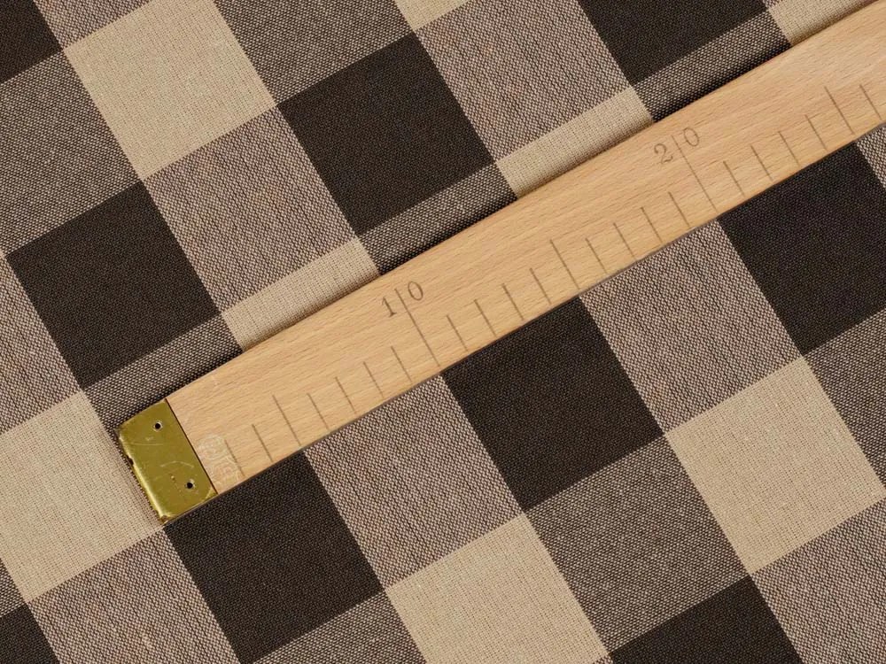 Biante Bavlnený okrúhly obrus Olivia OL-017 Hnedo-béžová kocka veľká Ø 140 cm