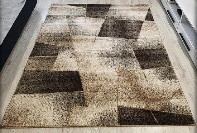 Moderný koberec Rio 509 Cream-Brown – béžovo-hnedý dizajn Rozmer: 80x150 cm