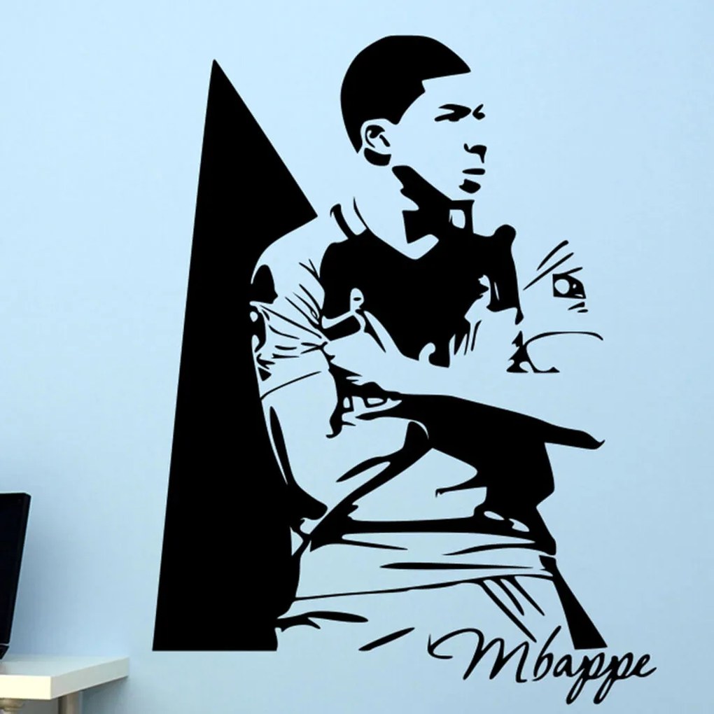 Veselá Stena Samolepka Kylian Mbappé Farba: béžová, Veľkosť: 40 x 30 cm