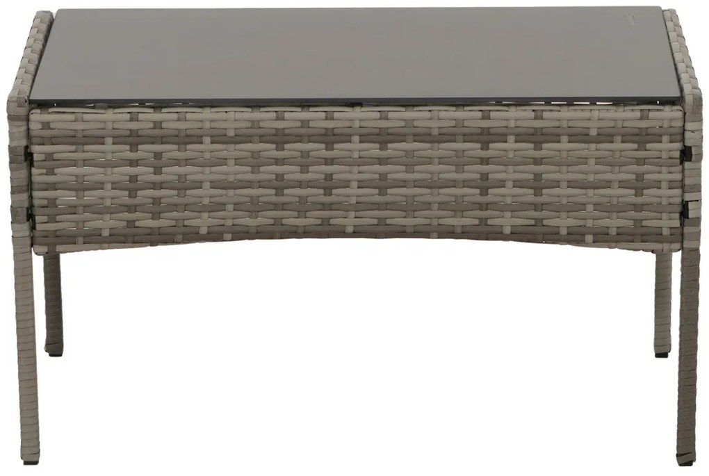 Záhradná súprava 2 kresiel, pohovky a stolíka HWC-N98 - sivá, vankúše svetlosivá