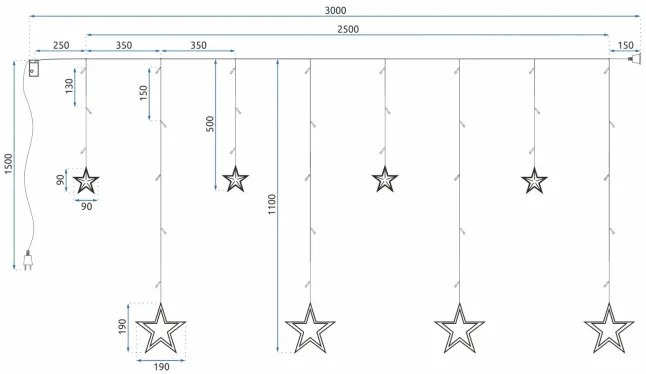 LED záves GL2004 s diaľkovým ovládaním