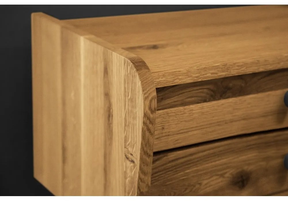 Lavica so zásuvkami z dubového dreva so sivým sedákom Retro - The Beds