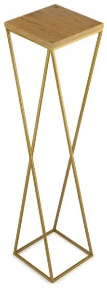 Stojan na kvety LOFT 100x24 cm zlatá/hnedá