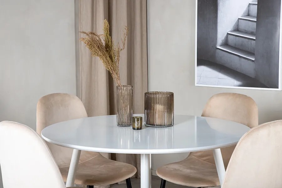 Plaza Polar stolová súprava biela/béžová