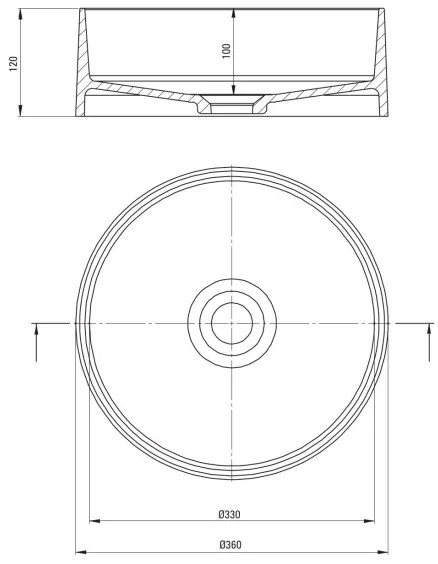Deante CQS_NU4S - Umývadlo na dosku SILIA pr. 36 cm granit/čierna