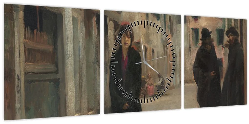 Obraz - John Singer Sargent, Street in Venice, reprodukcia (s hodinami) (90x30 cm)