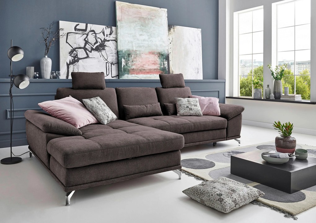 XXXLutz ROHOVÁ SEDAČKA, textil, tmavohnedá Sit & More - Sedačky - 000144005512