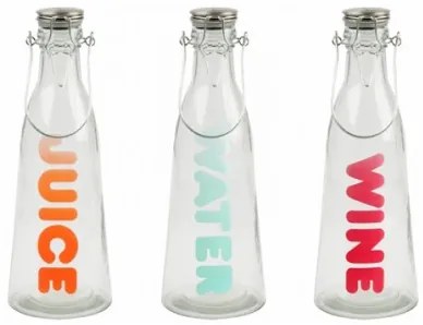 Sada fľašiek na vodu, džús a víno