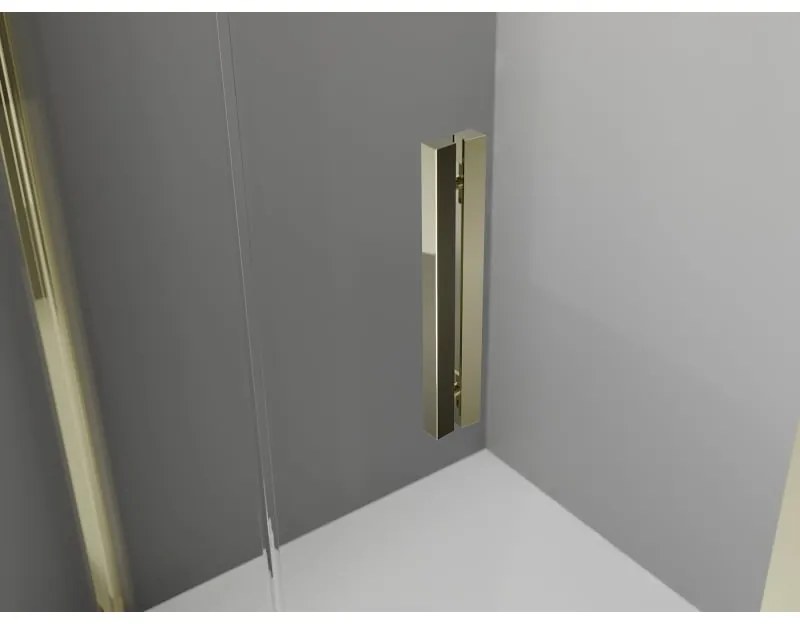 Mexen Exo, skladací sprchový kút 85 x 85 cm, číre sklo, zlatá, 816-085-085-50-00