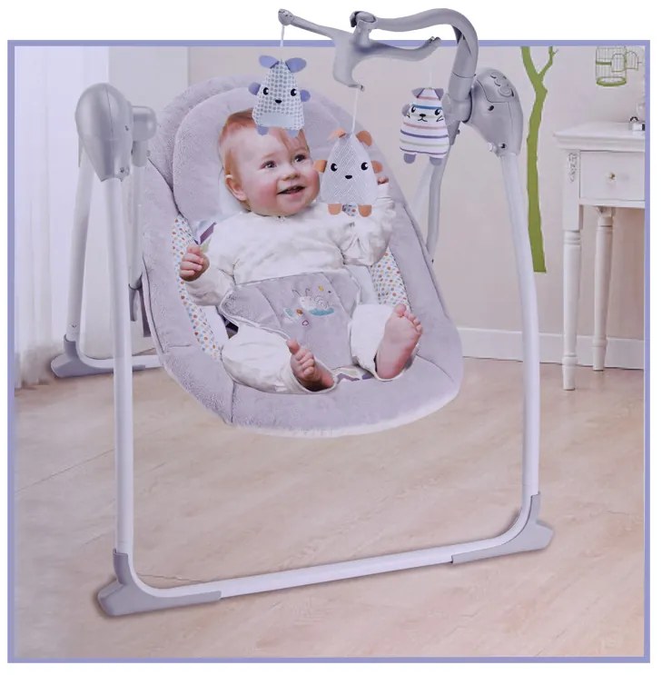 Elektrické hojdacie kreslo s uspávankami a zvukmi prírody ZA4693