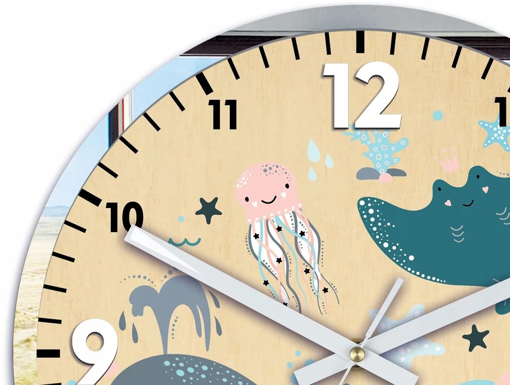 Dětské nástěnné hodiny Mirro Oceán 30 cm vícebarevné