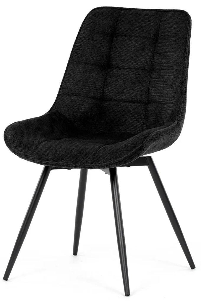 Autronic - Židle jídelní, černá látka, černý kov, otočný mechanismus 90°/90° (L/P) - funkce reset - HC-T1130 BK2