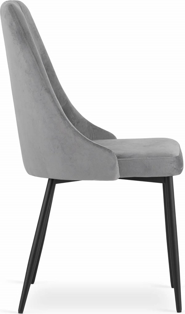 Stolička IMOLA - sivý zamat / čierne nohy
