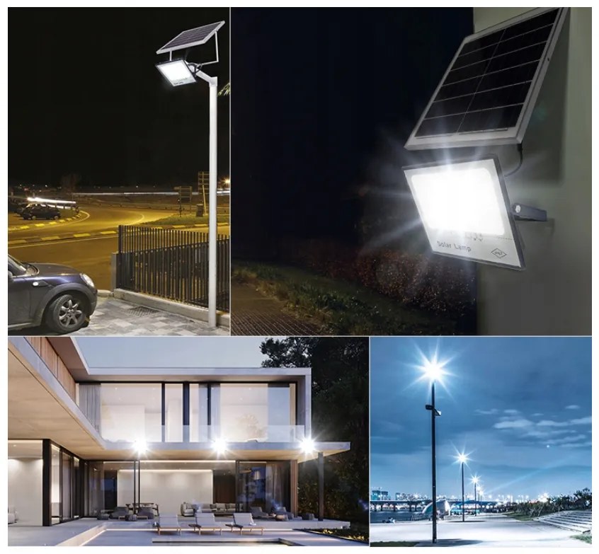 BERGE Solárne LED svietidlo DAKAR - 100W - PIR