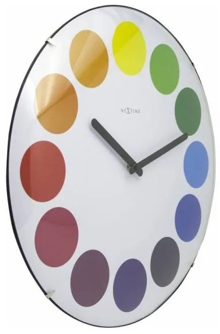 Designové nástěnné hodiny 3166 Nextime Dots Dome 35cm