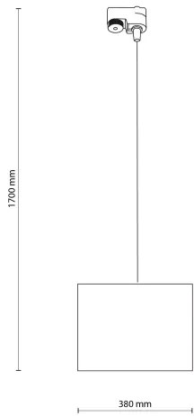 Luster na lanku do lištového systému TRACER 1xE27/15W/230V pr. 38 cm čierna