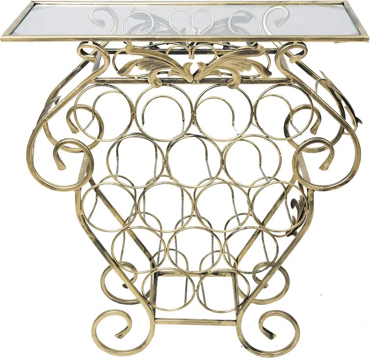 STOJAN NA VÍNO GARTH 66X60X22,5 CM ZLATÁ