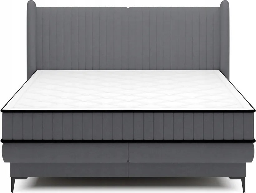 Manželská posteľ 140cm Dalmo 140 (rošt úl. priestor) (sivočierna/čierna)