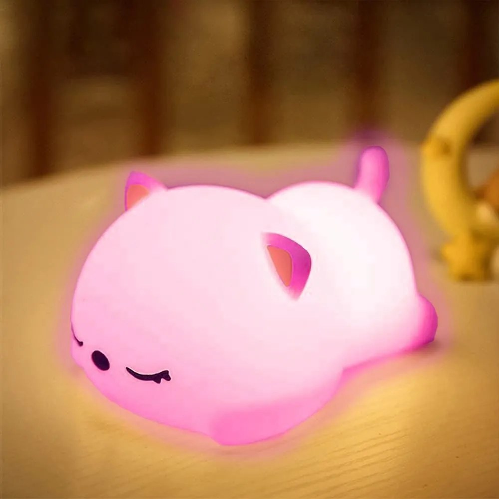 Detská stolná LED lampa Kitty biela