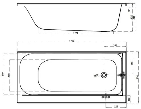 Cersanit Smart, akrylátová vaňa pravá 170x80cm + nožičky, biela, S301-116