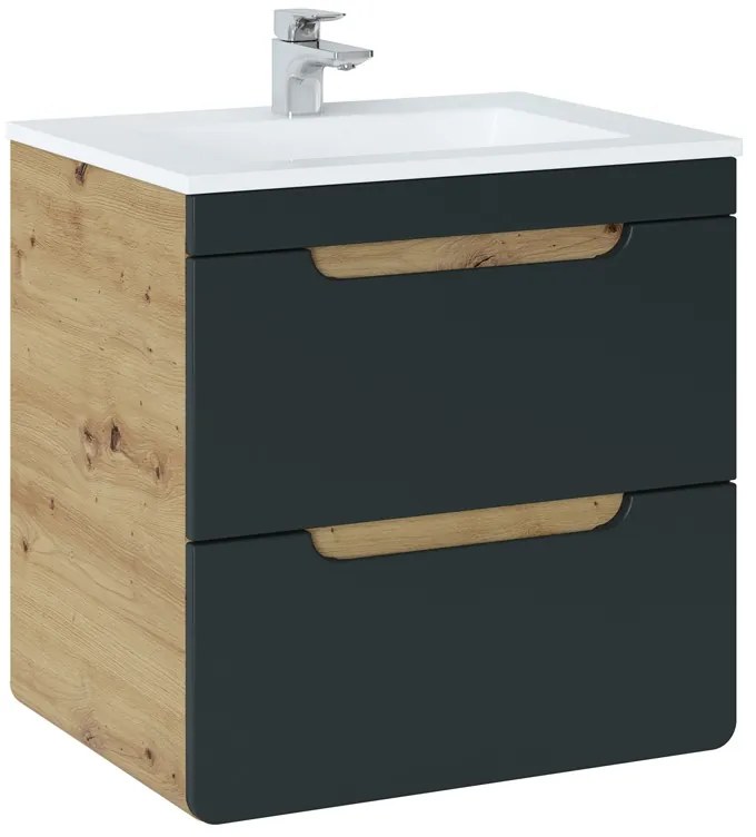 Komplet nábytku S umývadlom Aruba Cosmos 60 cm - Dub Artisan / čierny mat