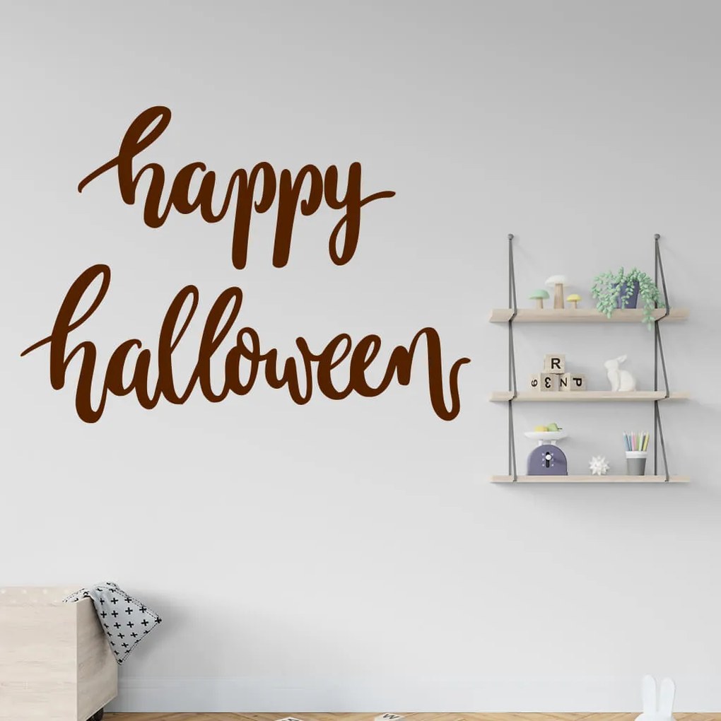 Veselá Stena Samolepka Happy Halloween Farba: oranžová, Veľkosť: 100 x 72 cm