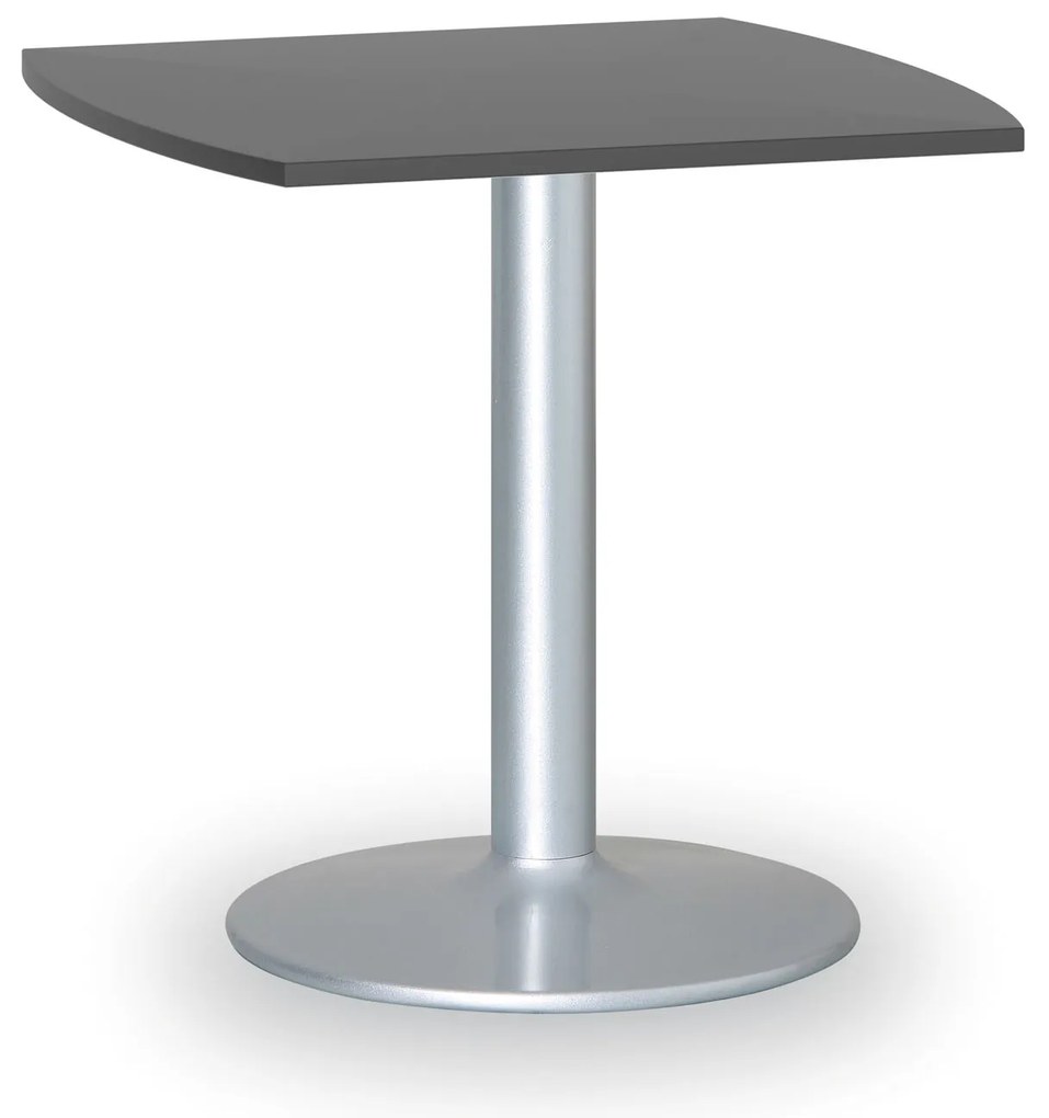 Konferenčný stolík ZEUS II, 66x66 cm, sivá podnož, grafit