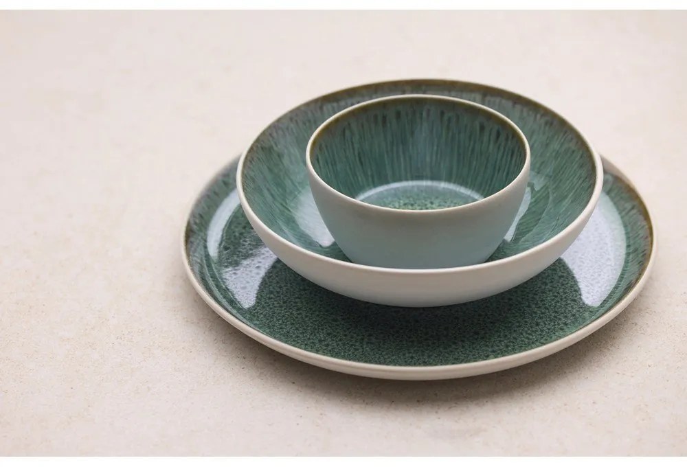 Biely/zelený tanier z kameniny ø 27 cm Gastro White/Green – Bitz