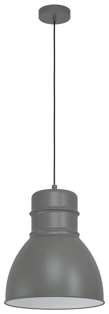 EGLO Závesné industriálne osvetlenie EBURY, 1xE27, 60W, šedé