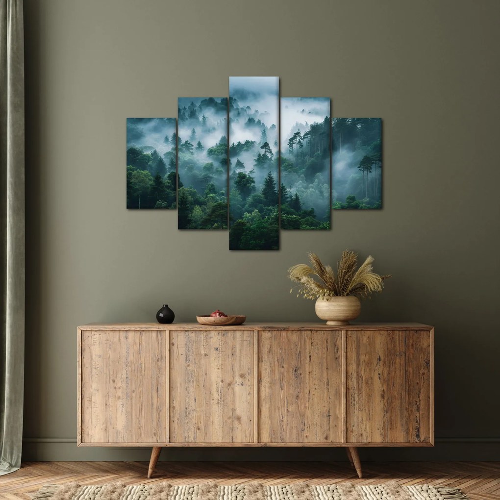 Obraz - Les v hmle (150x105 cm)