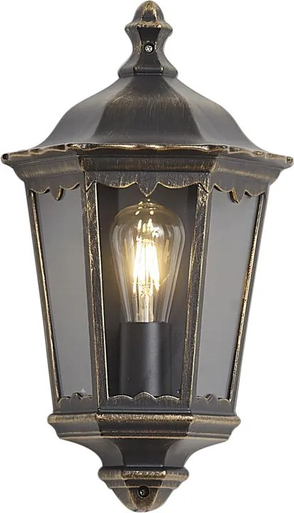 Klasická vonkajšia nástenná lampa zlatá IP44 - Havana Half