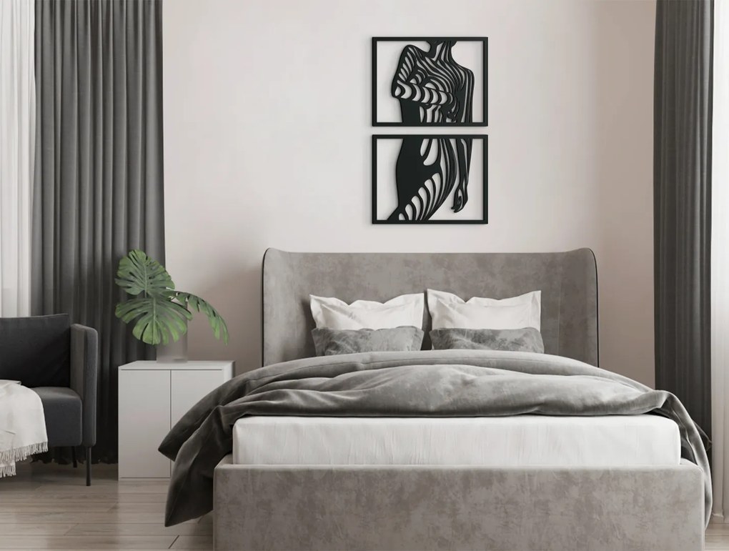 drevko 2-dielny obraz Pôvab ženy Rozmer obrazu: 44,5 x 27,5 cm, Farba dekorácie: Čierna