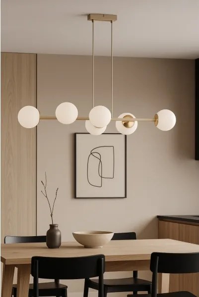 Brilagi - Luster na lankách MILO ECRU 6xE27/60W/230V béžová/zlatá