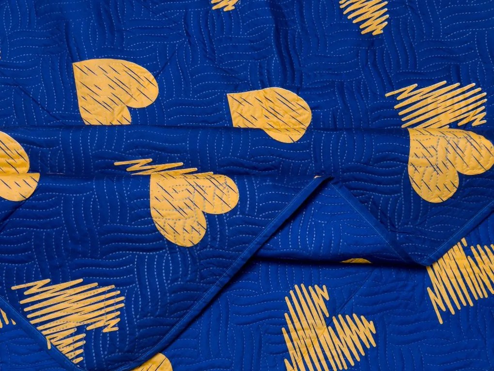 Prehoz na posteľ GOLBINO, tmavomodrý Rozmer: 170 x 210 cm