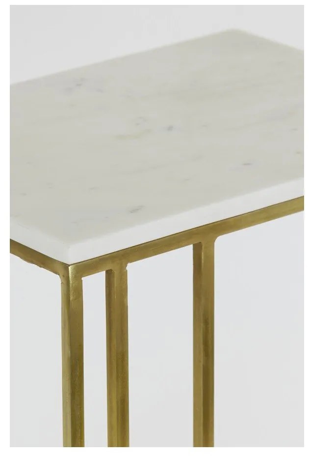 Odkladací stolík s doskou v dekore mramoru 31x41 cm Roshan – Light &amp; Living