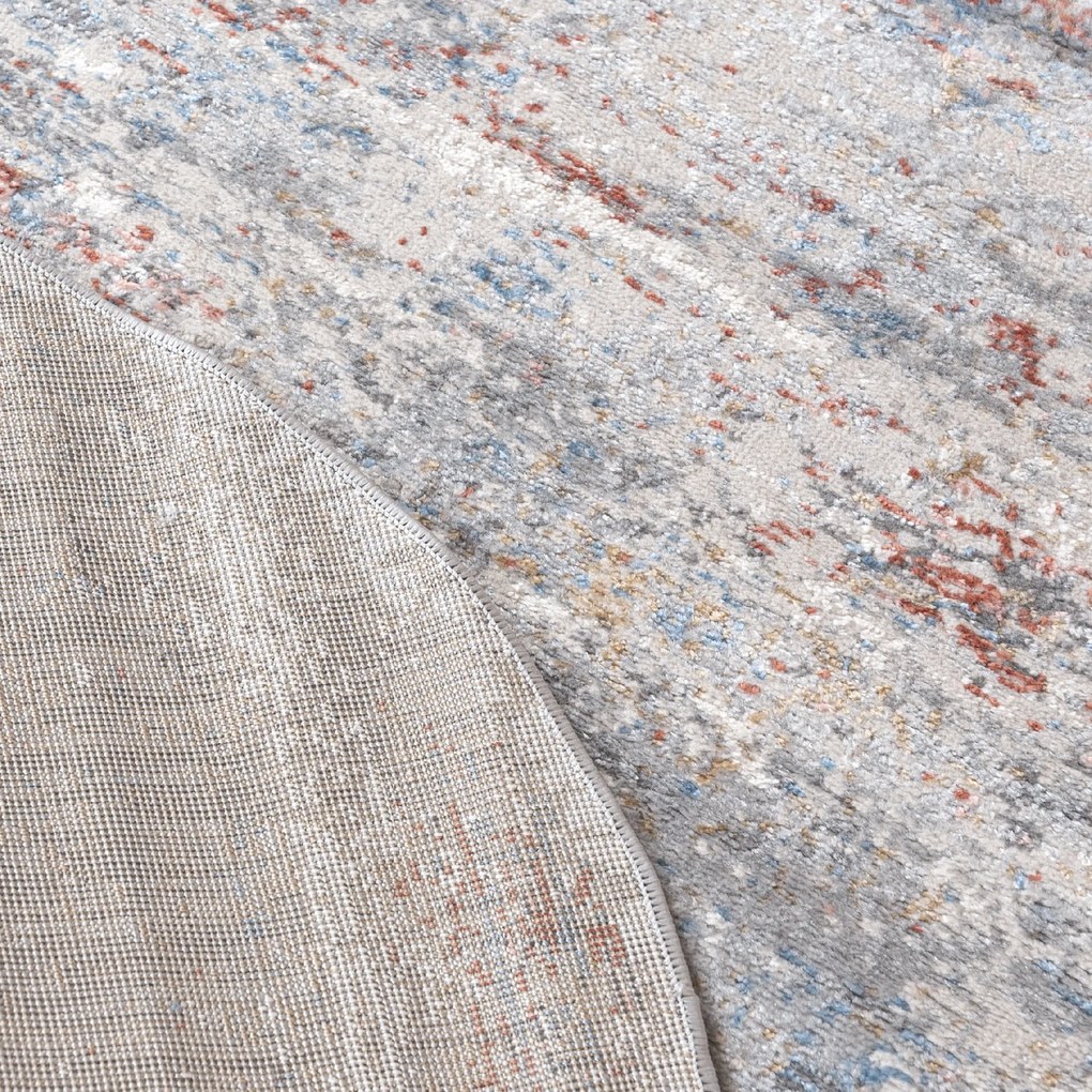 TA Koberec G509C BIELA/LOSOSOVÁ PORTLAND KOLO Rozmer: 120x120 cm