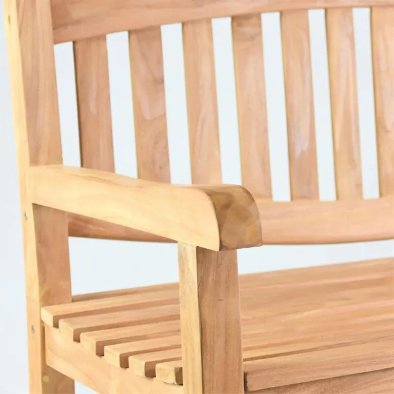 2 miestna lavica DIVERO, ošetrené teakové drevo, 120 cm