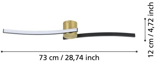 Eglo 901216 - LED Stropné svietidlo AIETA LED/12W/230V 4000K čierna