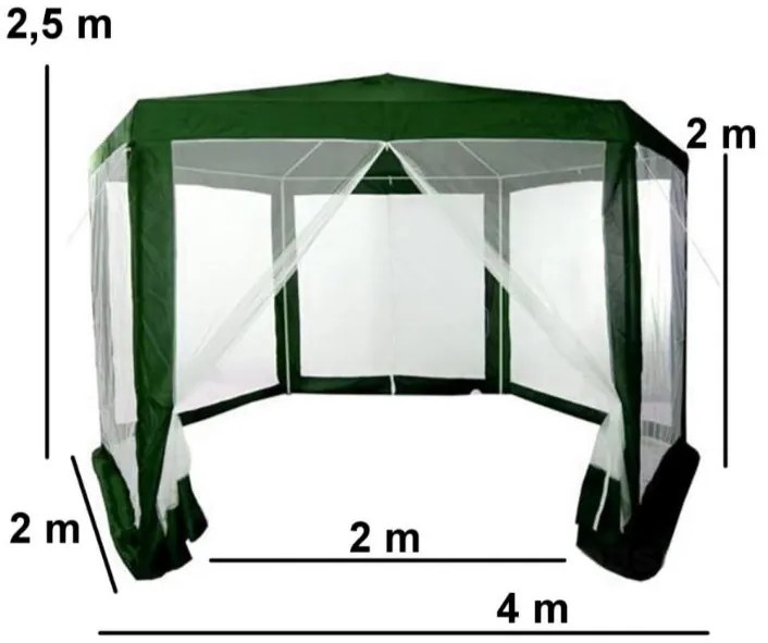 Bestent Záhradný altánok 2x2x2m s moskytierkou Green