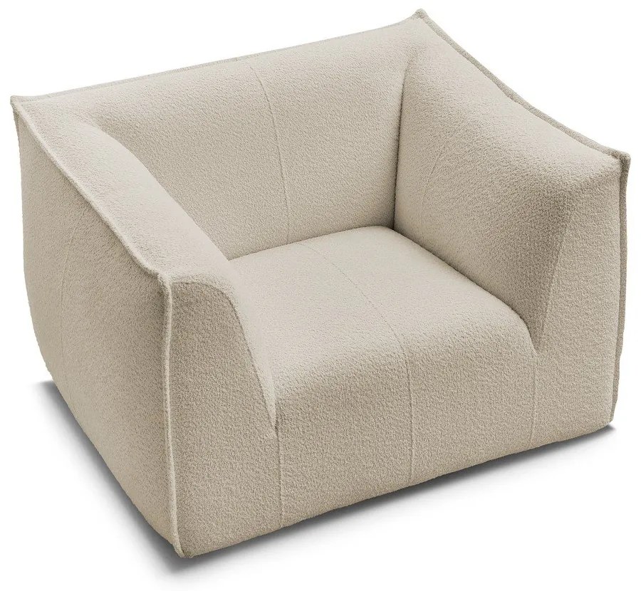 Béžové kreslo z textílie buklé Giorgia – Bobochic Paris