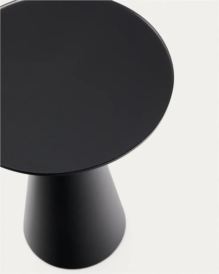 Okrúhly odkladací stolík so sklenenou doskou ø 35 cm Wilshire – Kave Home