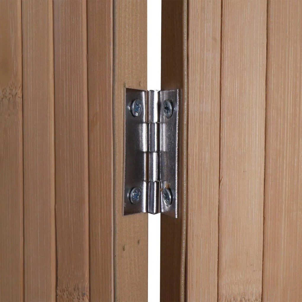 Bambusový paraván HWC-O30, deliaca stena, 3 panely, 170 × 120 cm – hnedá
