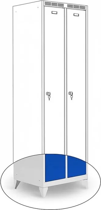 Kovová šatníková skriňa Trestles SS2M 1800x600x500 mm, 2 oddiely, modré dvere Podnož: sokel, Zámok: otočný