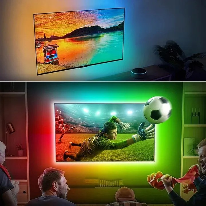 MILIO LED pásik za TV - 5V - 5m - 60LED/m - 72W - IP20 - RGB - diaľkové ovládanie