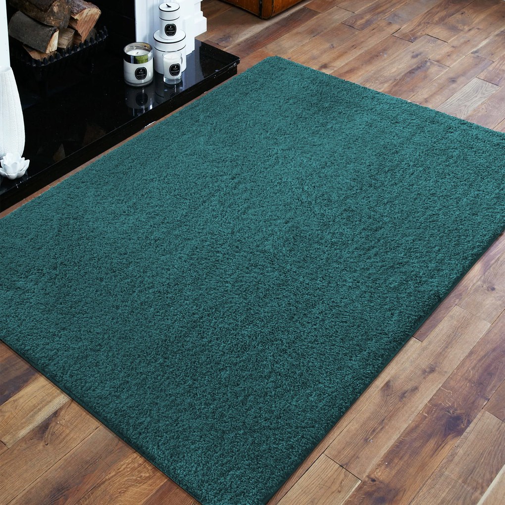 Shaggy koberec Camel v tmavozelennej farbe – protišmykový Rozmer: 60x100 cm