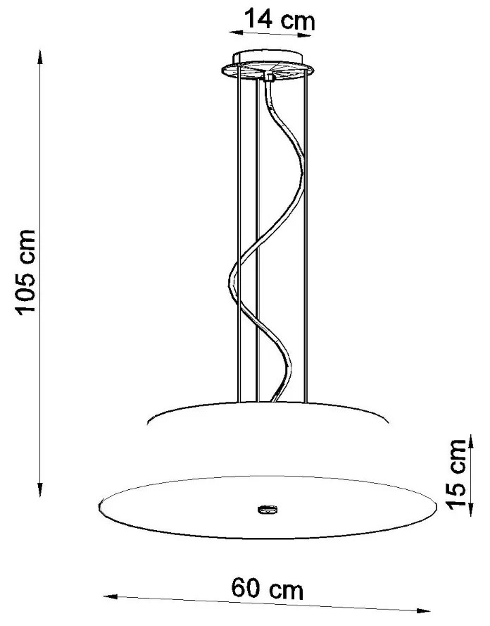 Závesné svietidlo Vega, 1x čierne textilné tienidlo, (biele sklo), (fi 60 cm)