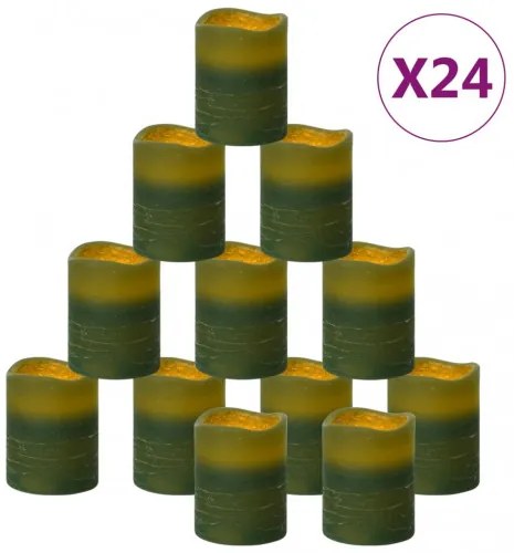vidaXL Bezplameňové LED sviečky s diaľkovým ovládaním 24 ks biela-