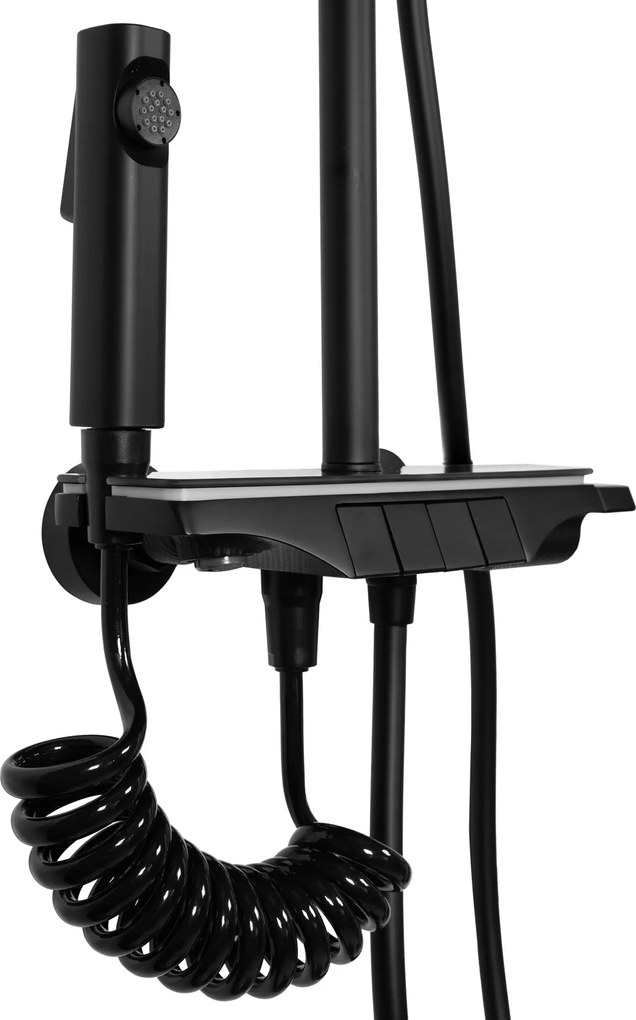 Rea Savio, LED sprchový set s vaňovou výlevkou, čierna, REA-P8410