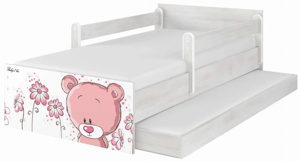 Raj posteli Detská posteľ "medvedík ružový" MAX  XXL borovica nórska