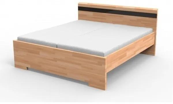 Texpol MONA - masívna buková posteľ s možnosťou preskleného čela 140 x 200 cm, buk masív